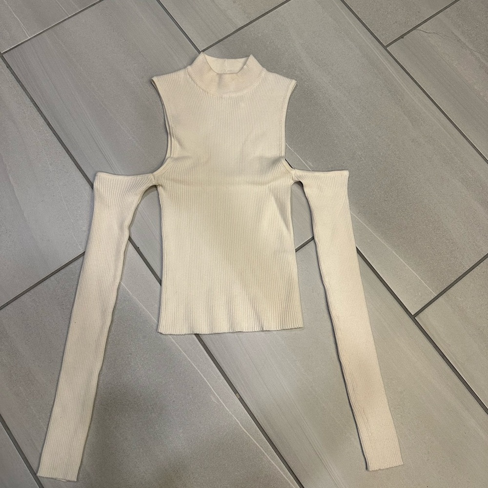 Bershka cold shoulder knit top